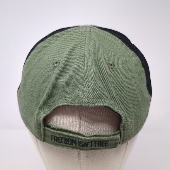Vortex Strapback Baseball Cap Green One Size Adjustable Patriotic Vented Holes - Picture 6 of 9